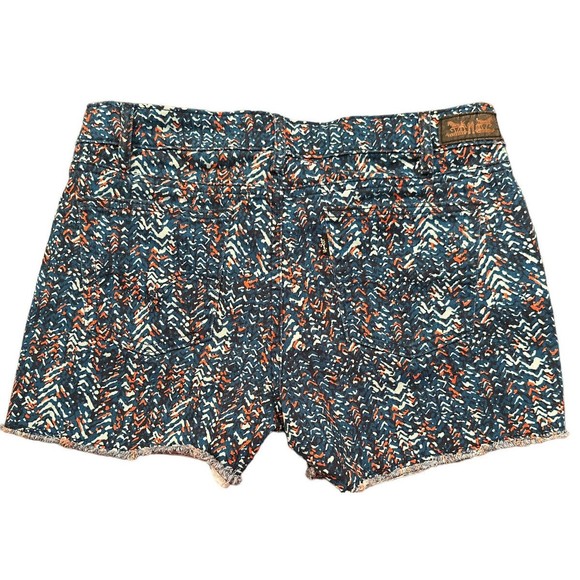 Levi's Blue and Orange Frayed Hem Jean Shorts Inseam 4 Inches  Sz 10 Excellent - Picture 2 of 5